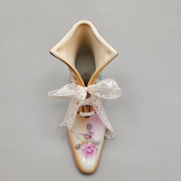 Vintage R S Prussia Porcelain Victorian Boot Shoe Roses Floral Lace - Picture 6 of 8